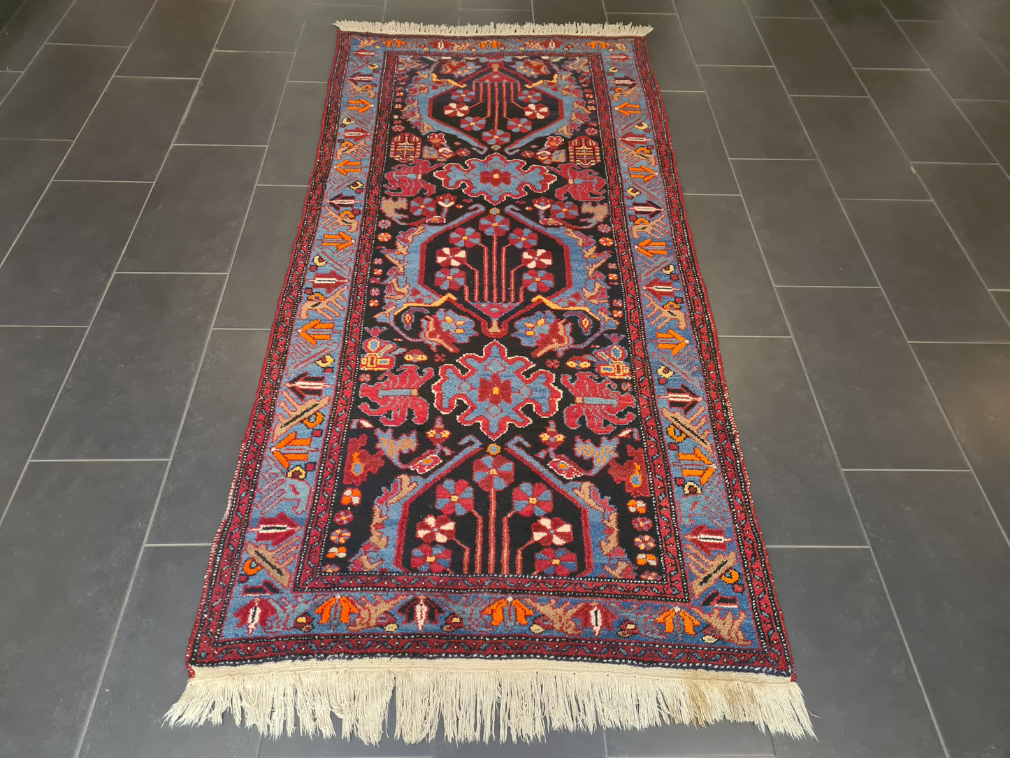 Perserteppich Orientteppich Handgeknüpfter Teppich Bidjar 245x115cm