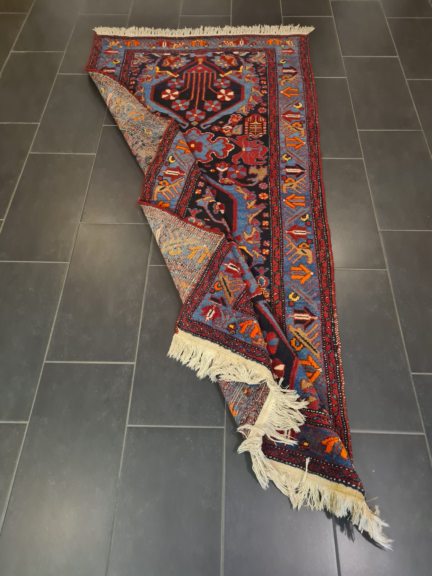 Perserteppich Orientteppich Handgeknüpfter Teppich Bidjar 245x115cm