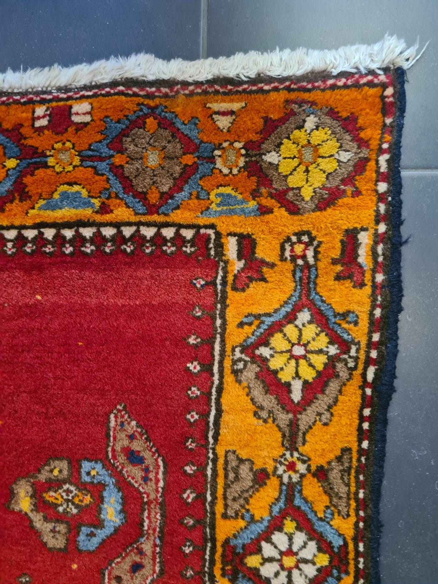 Perserteppich Orientteppich Handgeknüpfter Teppich Heris 340x100cm