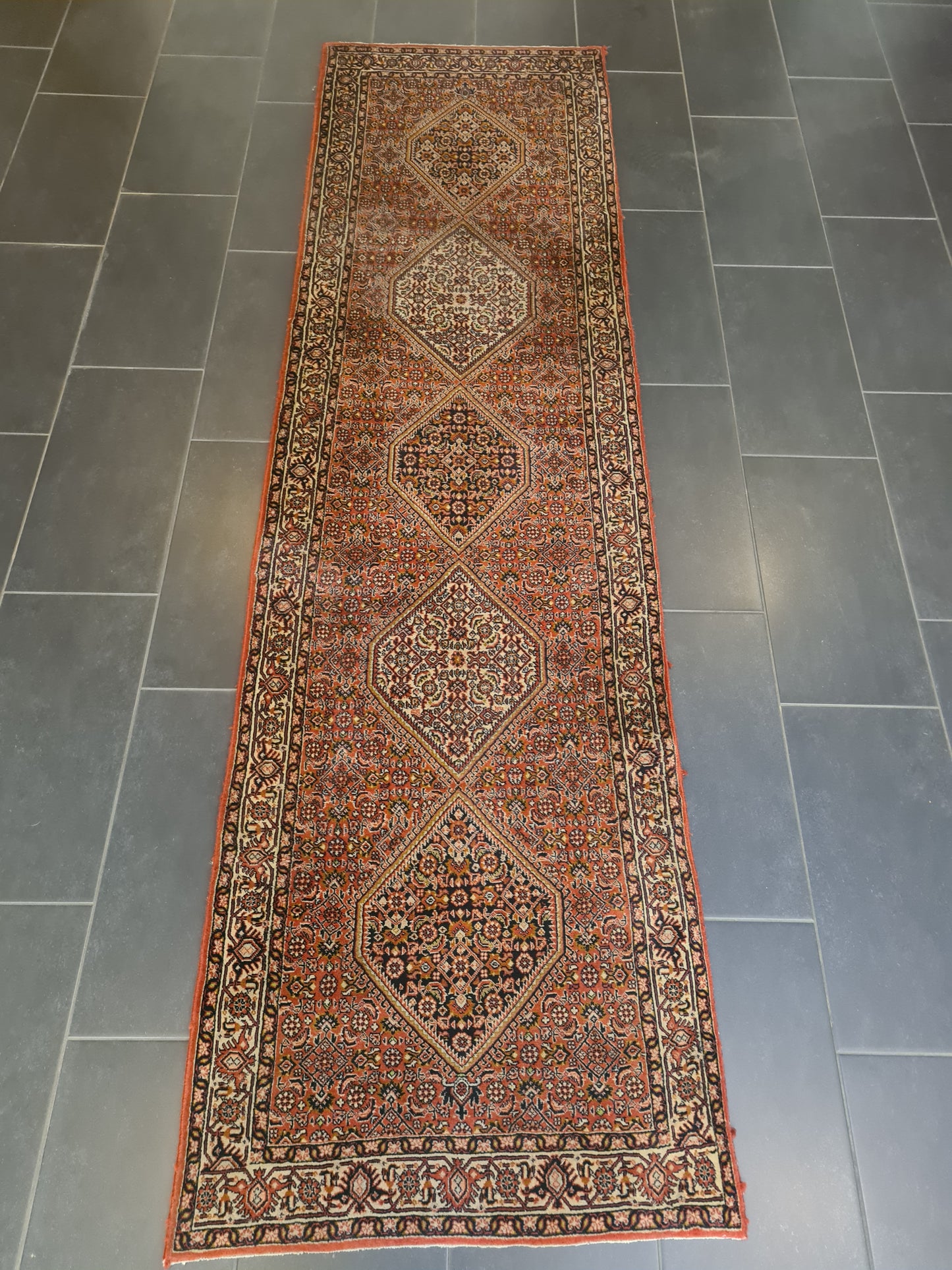 Perserteppich Orientteppich Handgeknüpfter Teppich Bidjar 300x85cm
