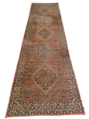 Perserteppich Orientteppich Handgeknüpfter Teppich Bidjar 300x85cm
