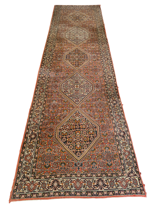 Perserteppich Orientteppich Handgeknüpfter Teppich Bidjar 300x85cm