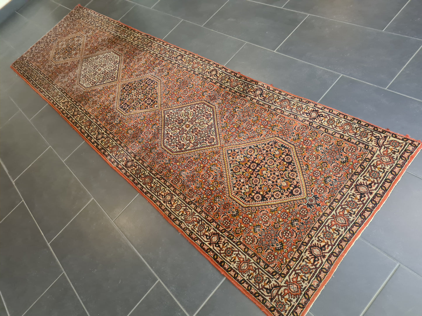Perserteppich Orientteppich Handgeknüpfter Teppich Bidjar 300x85cm