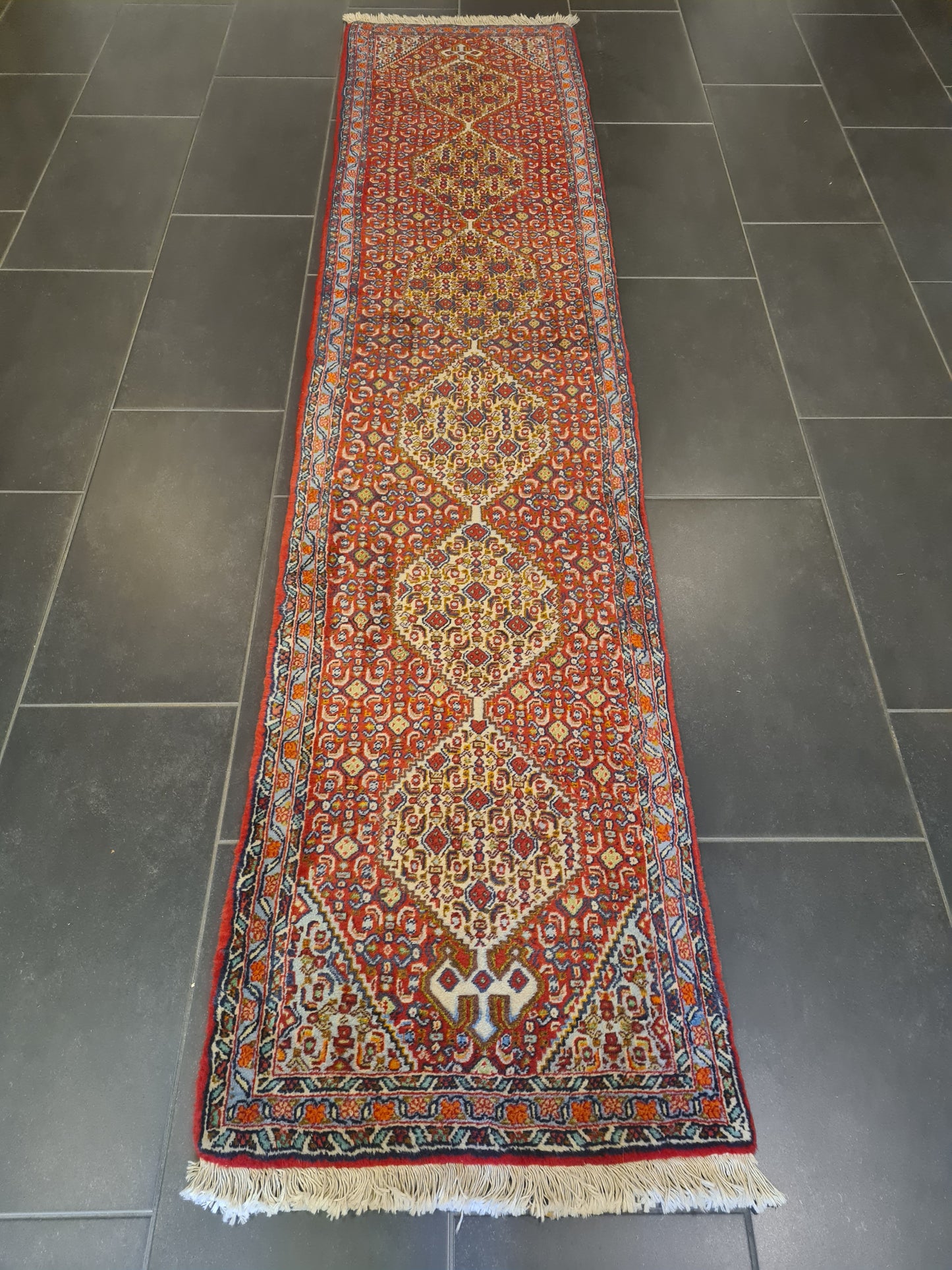Perserteppich Orientteppich Handgeknüpfter Teppich Bidjar 270x60cm