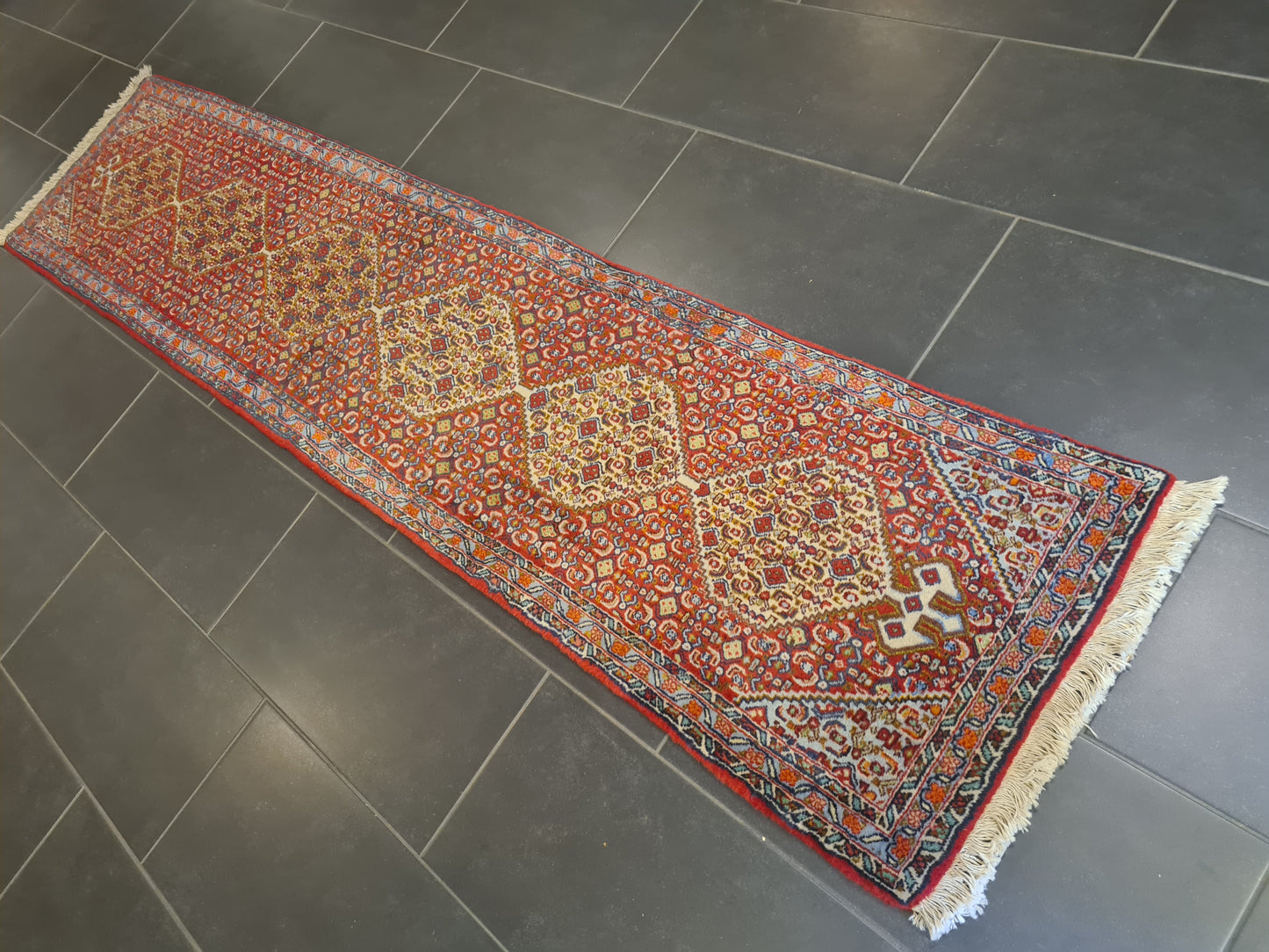 Perserteppich Orientteppich Handgeknüpfter Teppich Bidjar 270x60cm