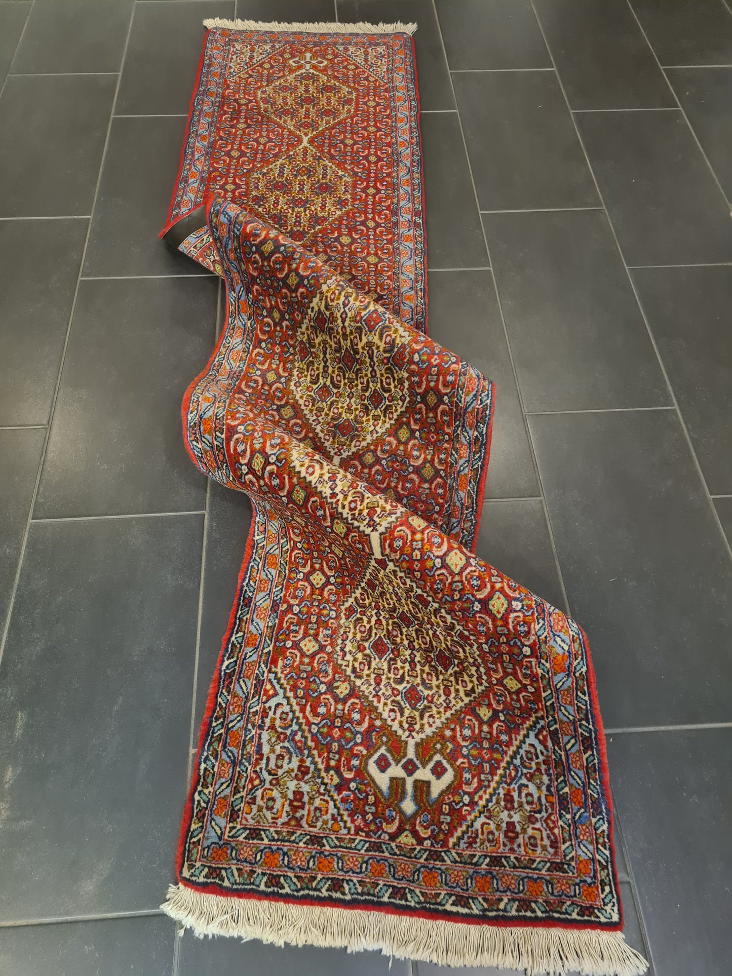 Perserteppich Orientteppich Handgeknüpfter Teppich Bidjar 270x60cm