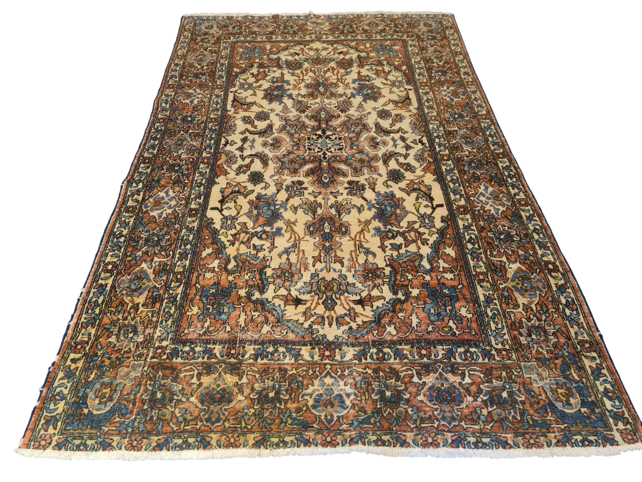 Perserteppich Orientteppich Handgeknüpfter Teppich Isfahan 205x135cm