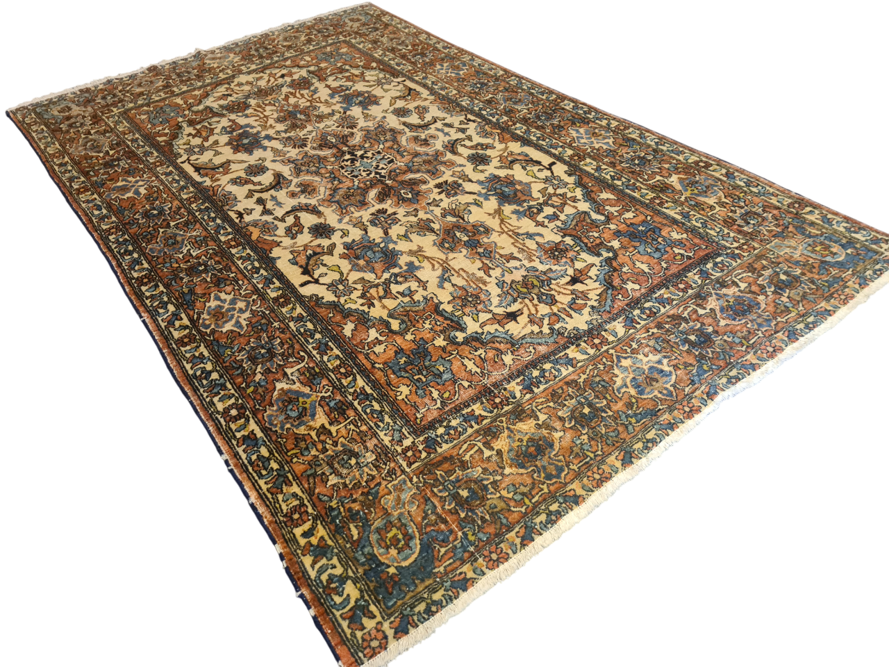Perserteppich Orientteppich Handgeknüpfter Teppich Isfahan 205x135cm