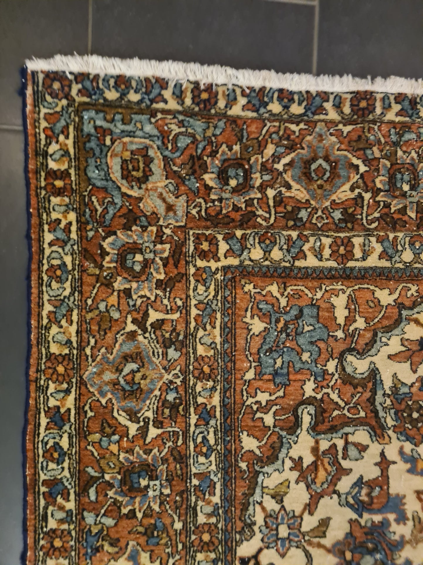 Perserteppich Orientteppich Handgeknüpfter Teppich Isfahan 205x135cm