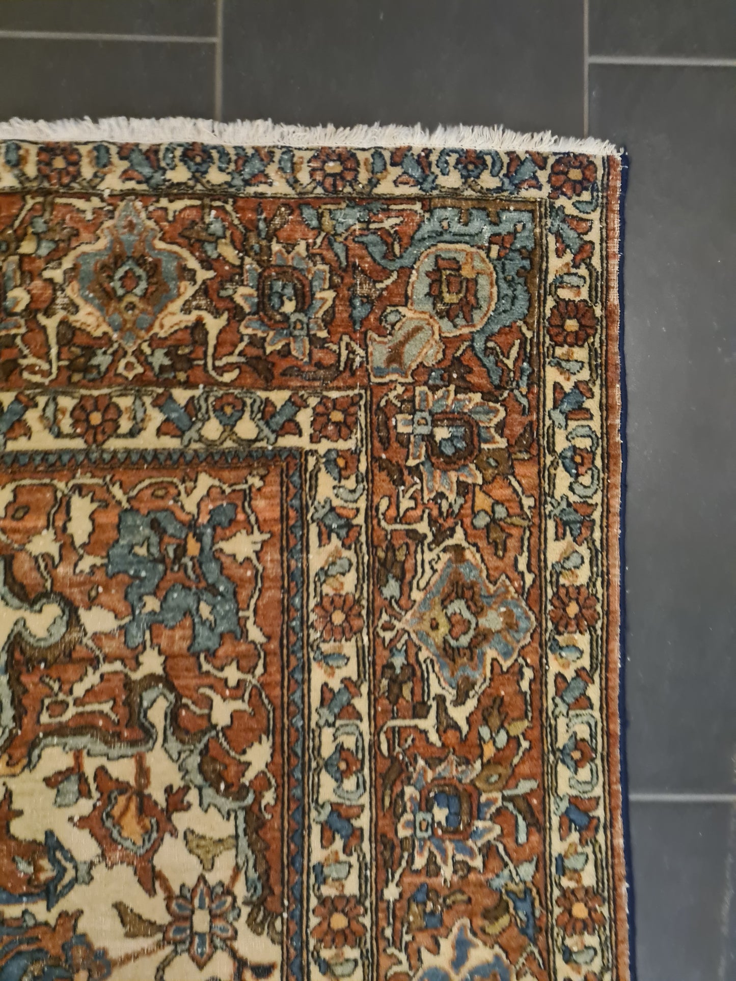 Perserteppich Orientteppich Handgeknüpfter Teppich Isfahan 205x135cm