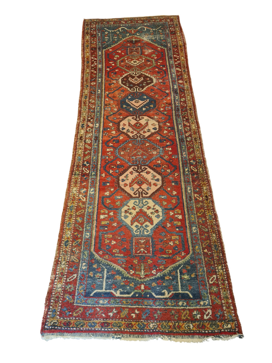 Perserteppich Orientteppich Handgeknüpfter Teppich Heris 305x105cm