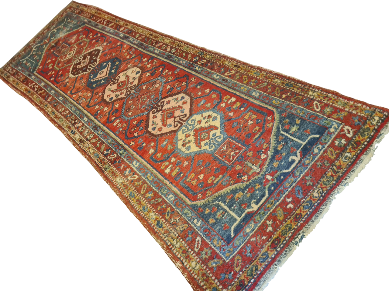 Perserteppich Orientteppich Handgeknüpfter Teppich Heris 305x105cm