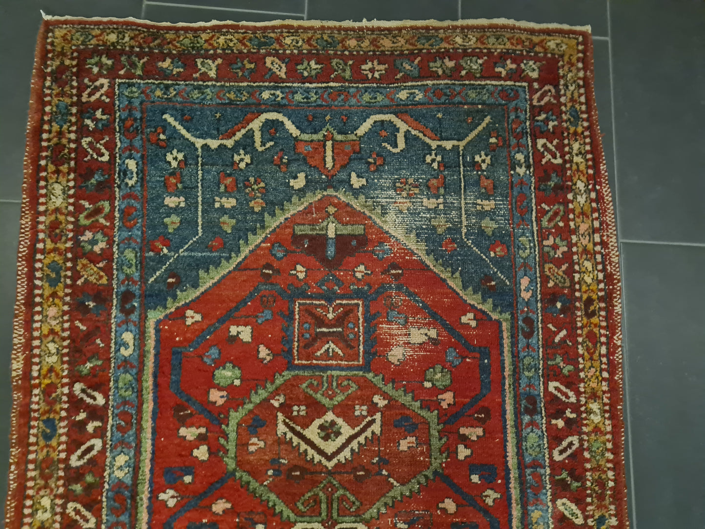 Perserteppich Orientteppich Handgeknüpfter Teppich Heris 305x105cm