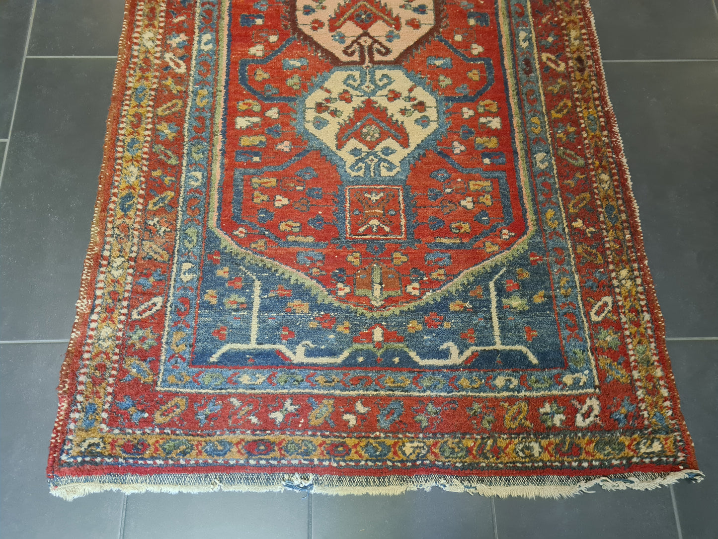 Perserteppich Orientteppich Handgeknüpfter Teppich Heris 305x105cm