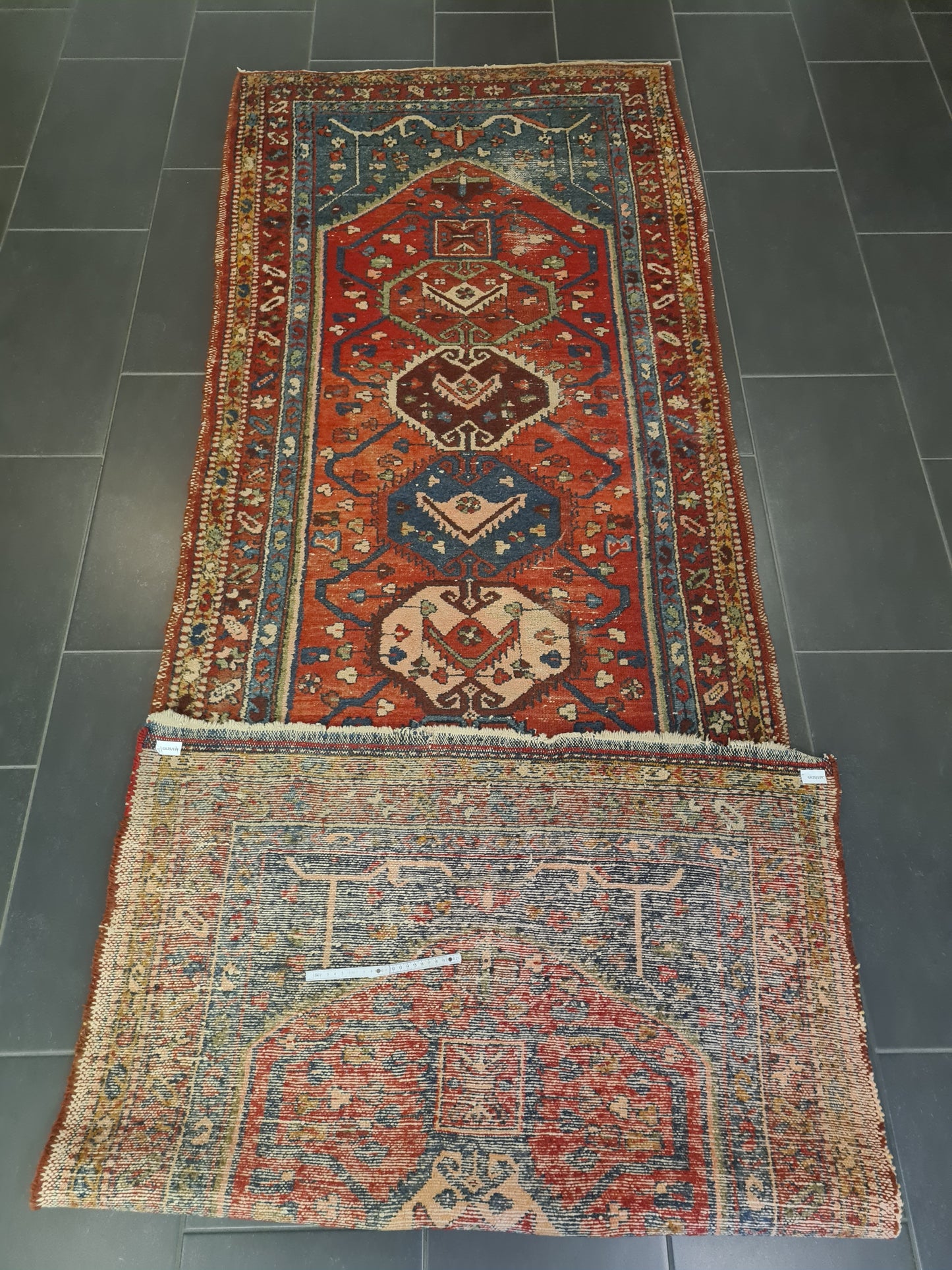 Perserteppich Orientteppich Handgeknüpfter Teppich Heris 305x105cm