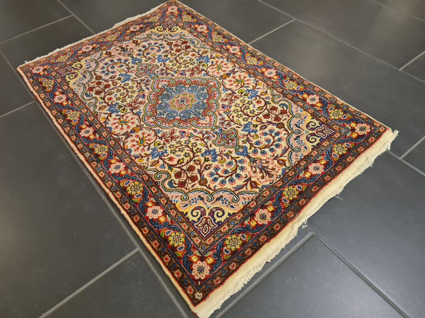 Perserteppich Orientteppich Handgeknüpfter Teppich Sarough 100x65cm
