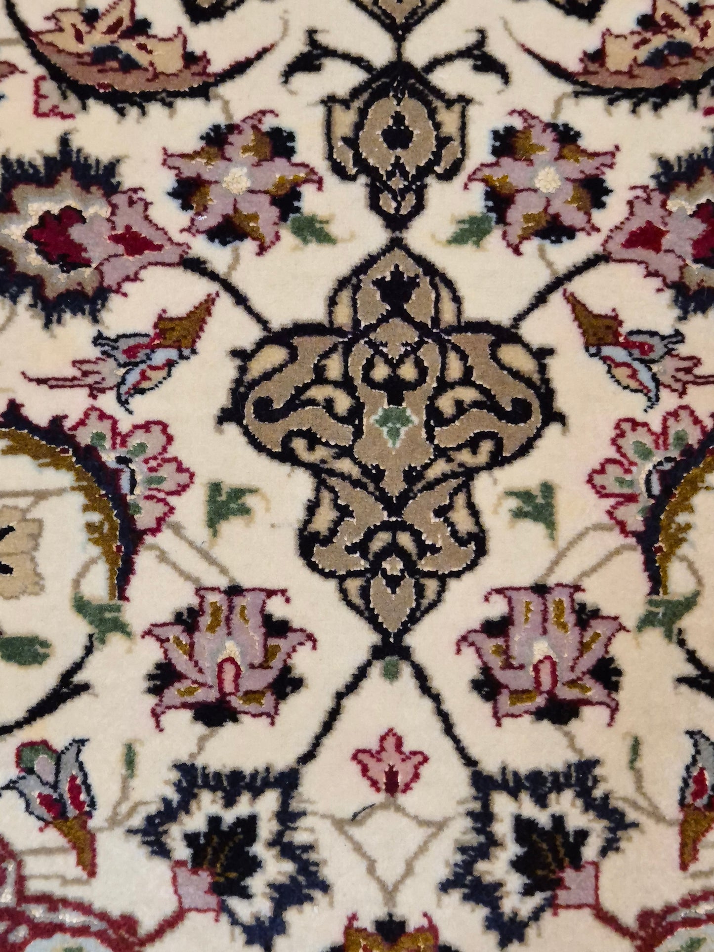 Täbriz Teppich Korkwolle und Seide florales Medaillon