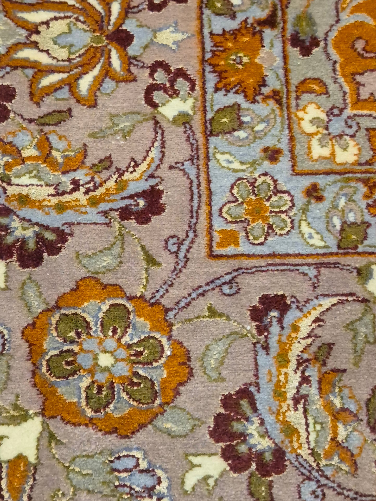 Isfahan Teppich Korkwolle mit Seide auf Seide feine Knüpfung