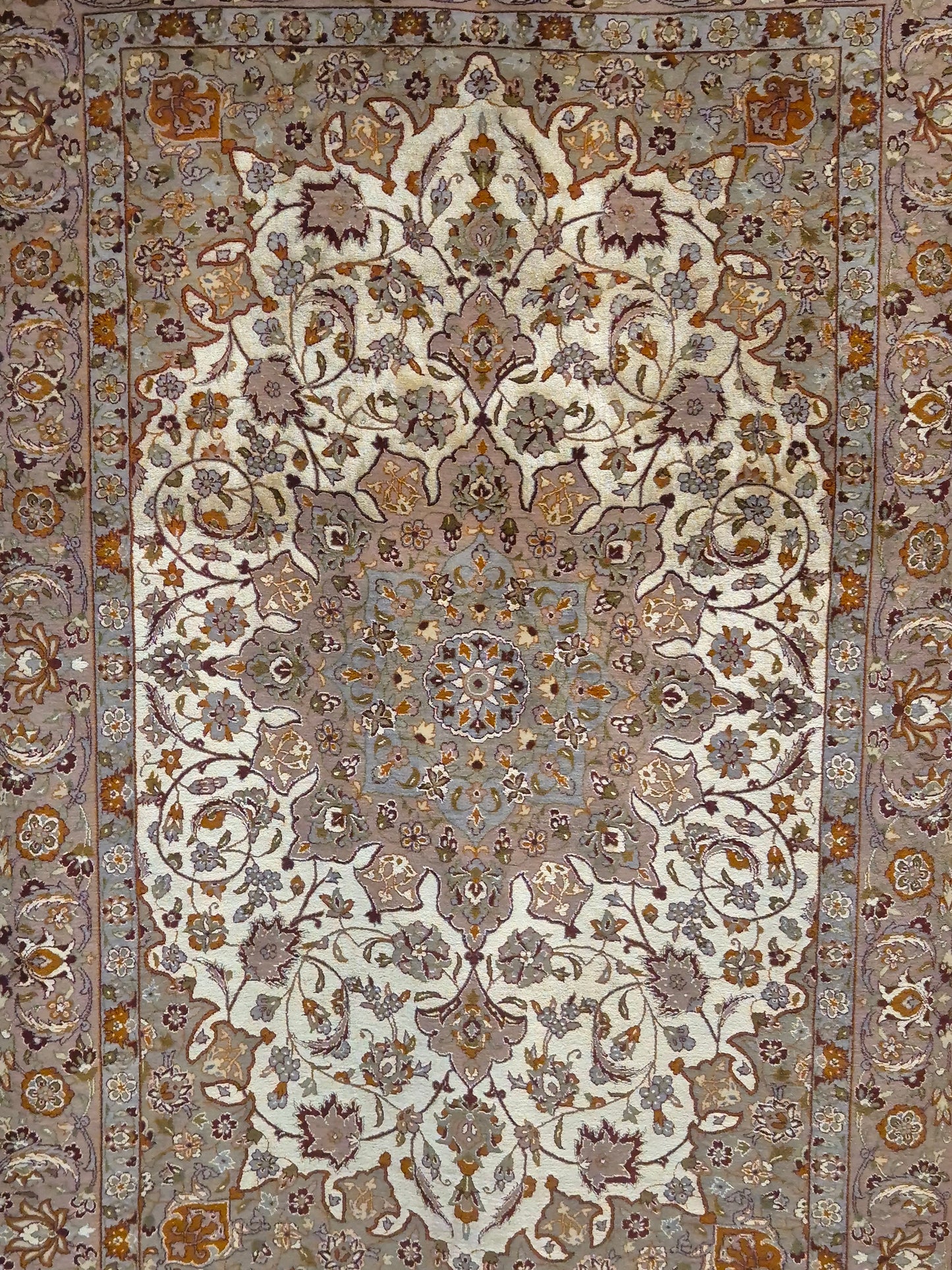 Isfahan Teppich Korkwolle mit Seide auf Seide feine Knüpfung