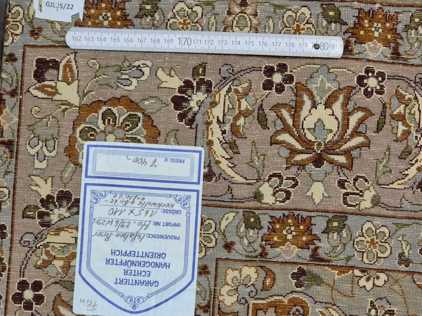 Isfahan Teppich Korkwolle mit Seide auf Seide feine Knüpfung