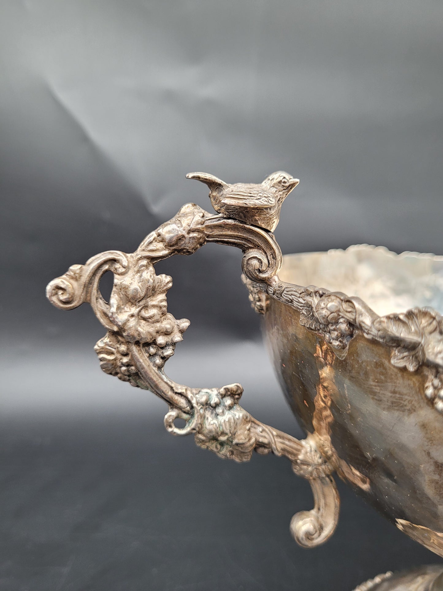 Schale Sterling Silber 925er Viktorianischer Stil Obstschale 742g