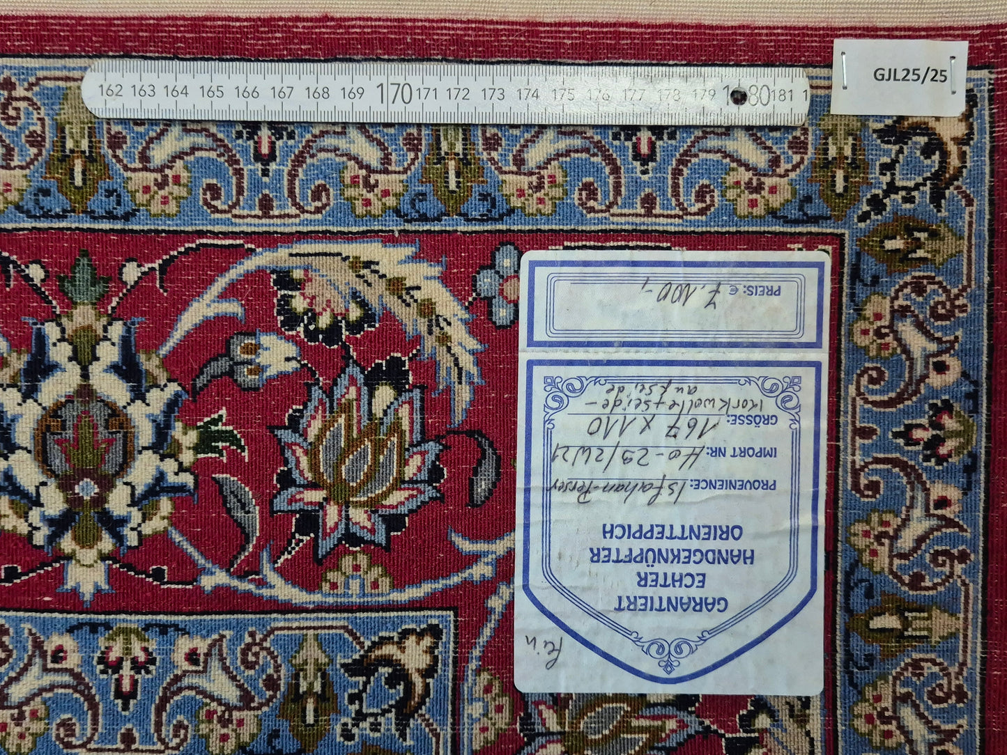 Isfahan Teppich Korkwolle Seide auf Seide Medaillon feine Knüpfung