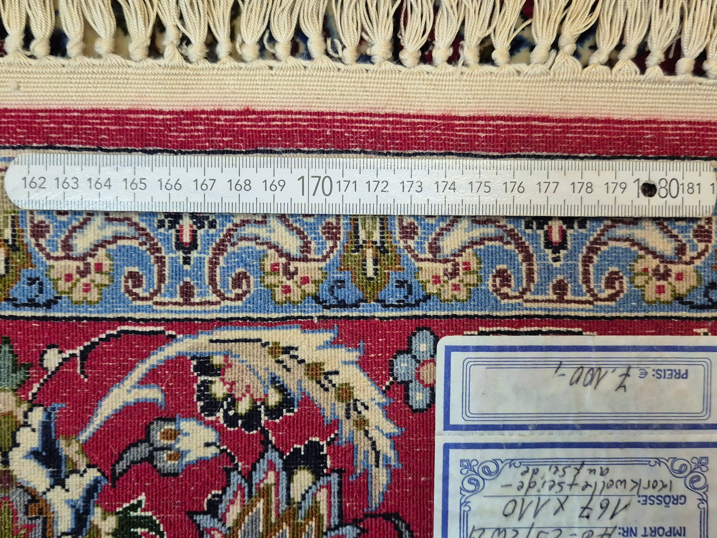 Isfahan Teppich Korkwolle Seide auf Seide Medaillon feine Knüpfung