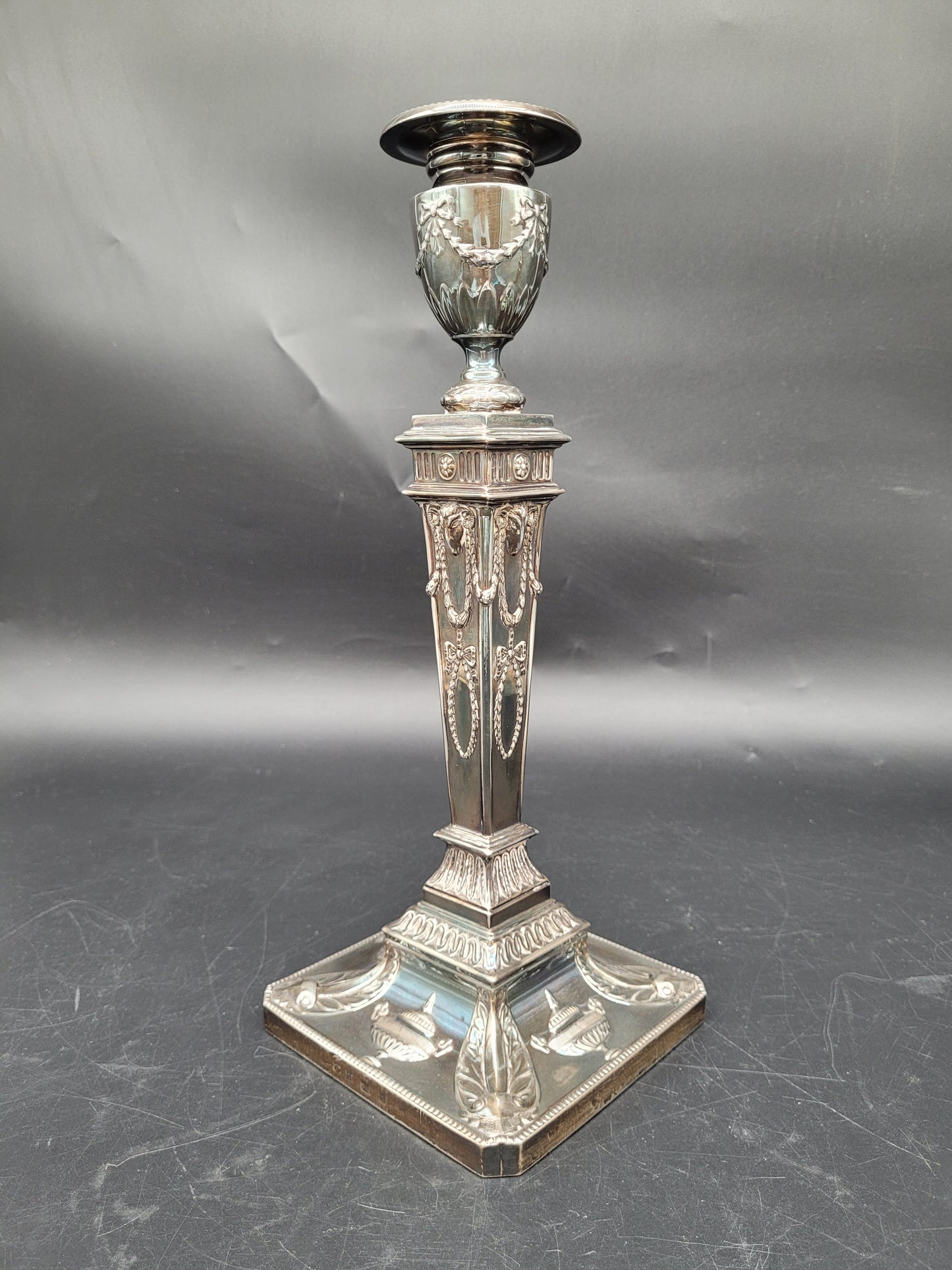 Paar Kerzenständer 925er Sterling Silber im Regency Stil Englische Meistermarke