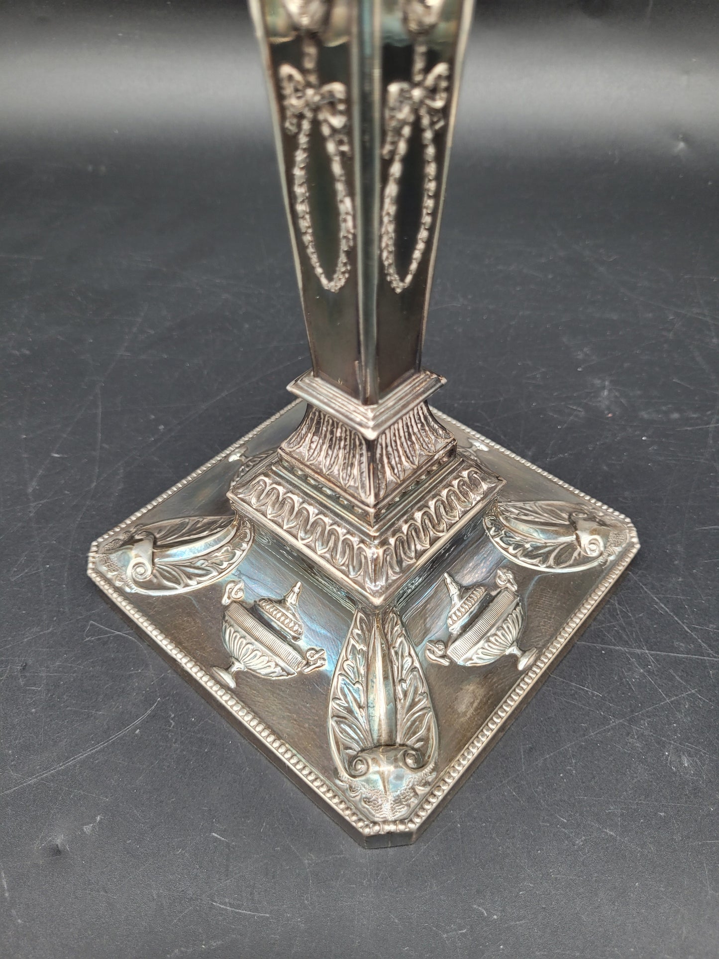 Paar Kerzenständer 925er Sterling Silber im Regency Stil Englische Meistermarke