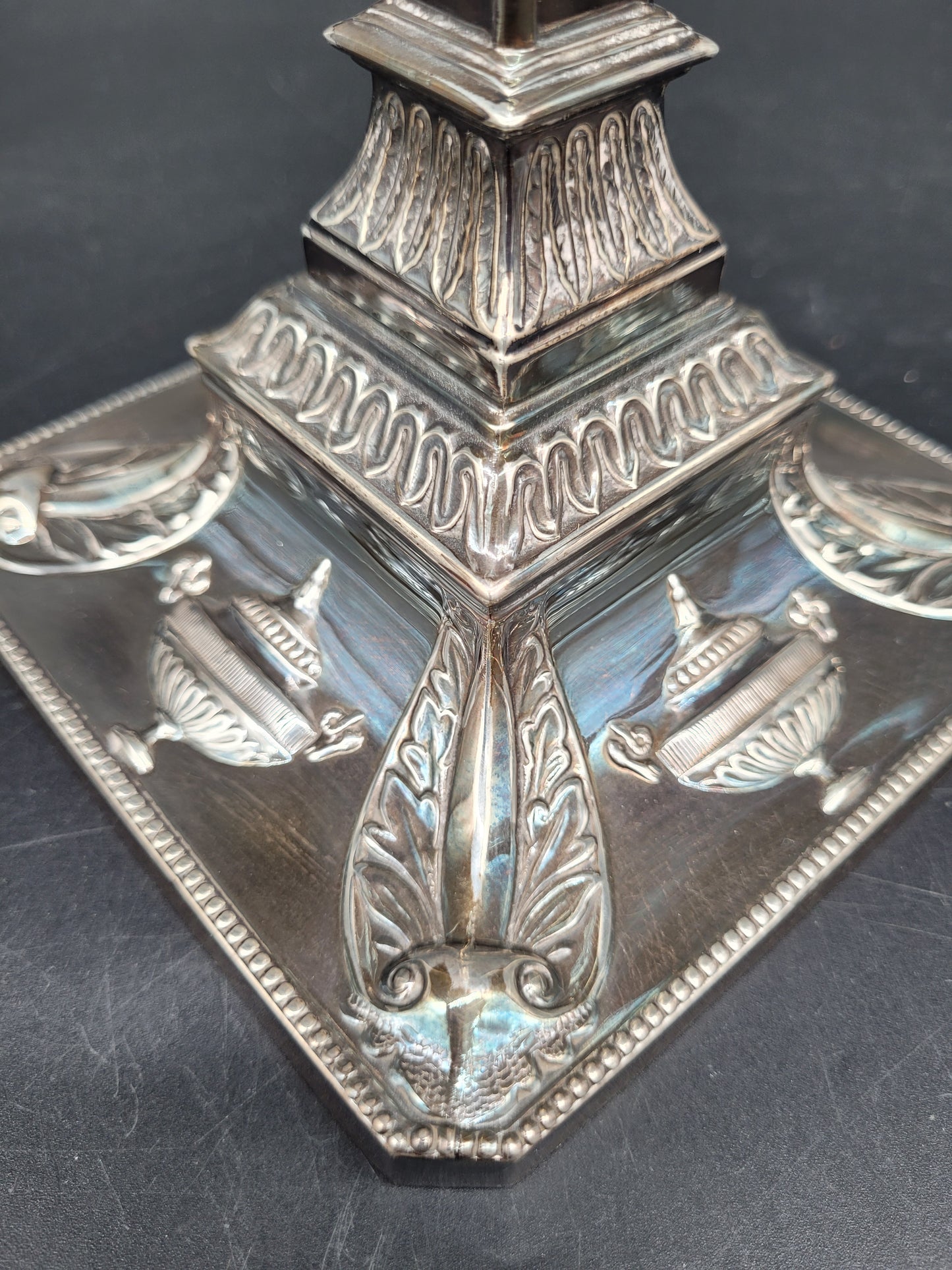 Paar Kerzenständer 925er Sterling Silber im Regency Stil Englische Meistermarke