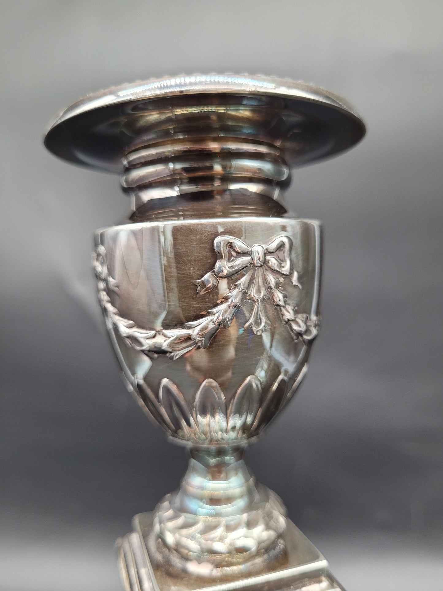 Paar Kerzenständer 925er Sterling Silber im Regency Stil Englische Meistermarke