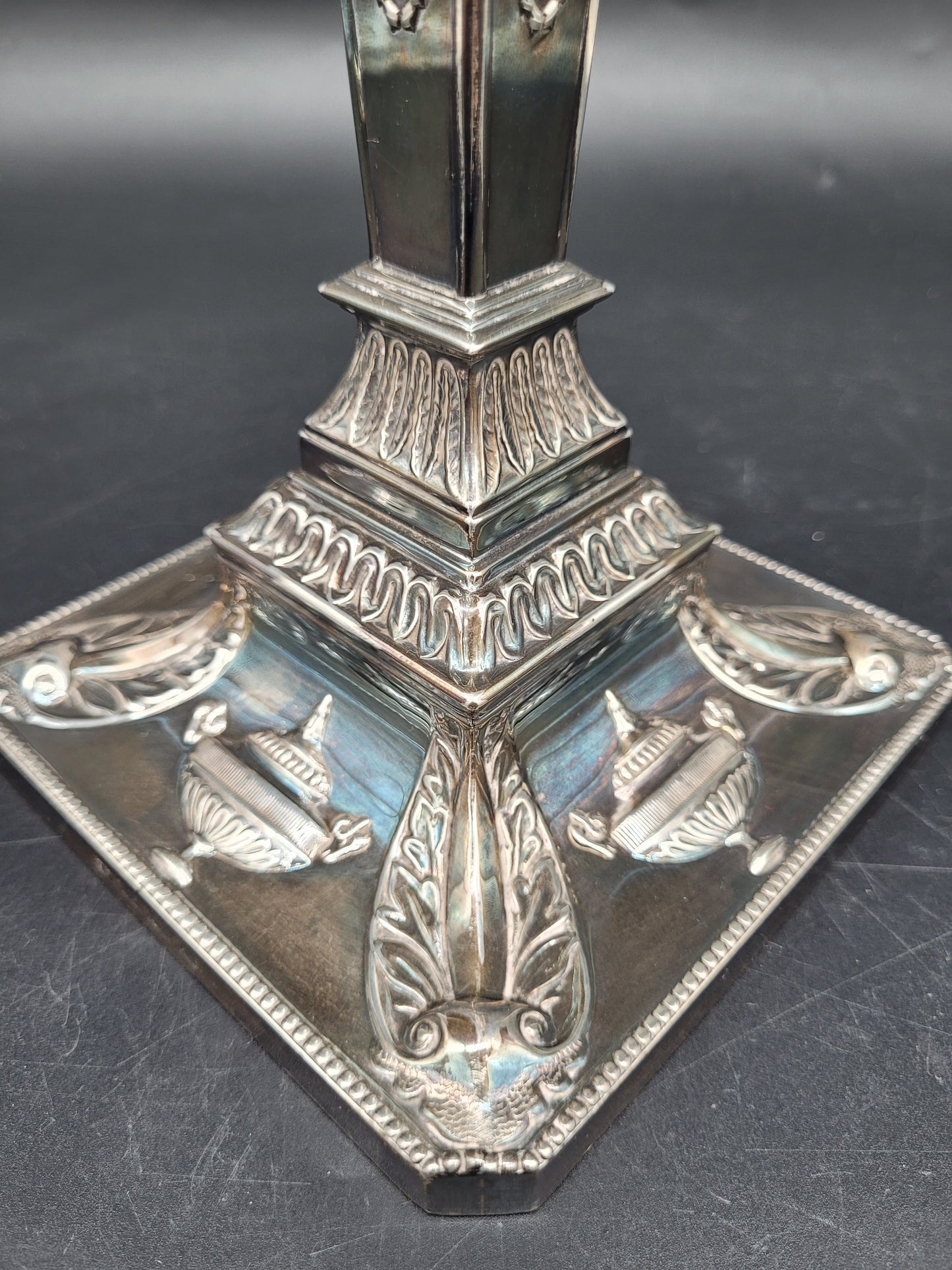 Paar Kerzenständer 925er Sterling Silber im Regency Stil Englische Meistermarke