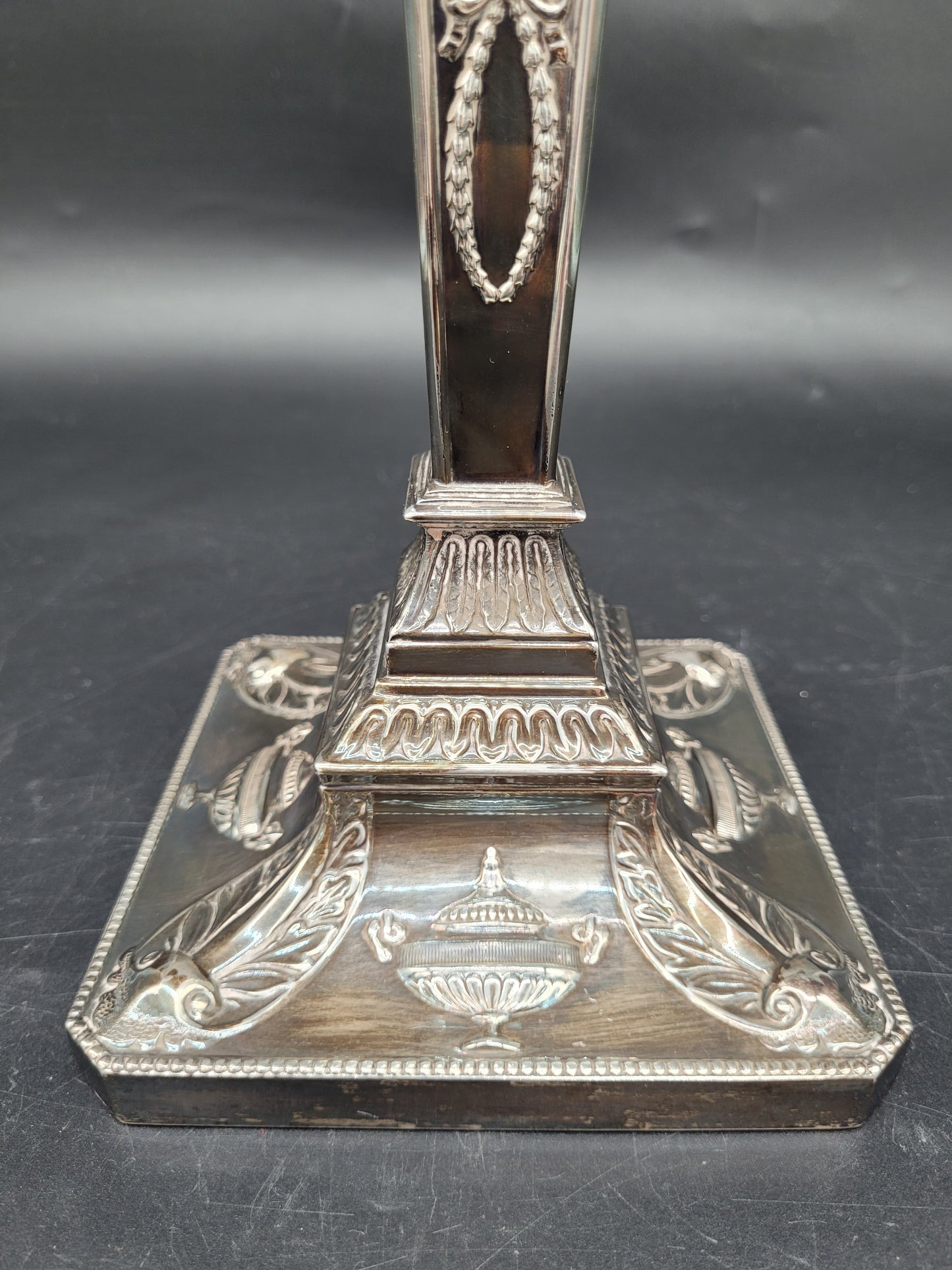 Paar Kerzenständer 925er Sterling Silber im Regency Stil Englische Meistermarke