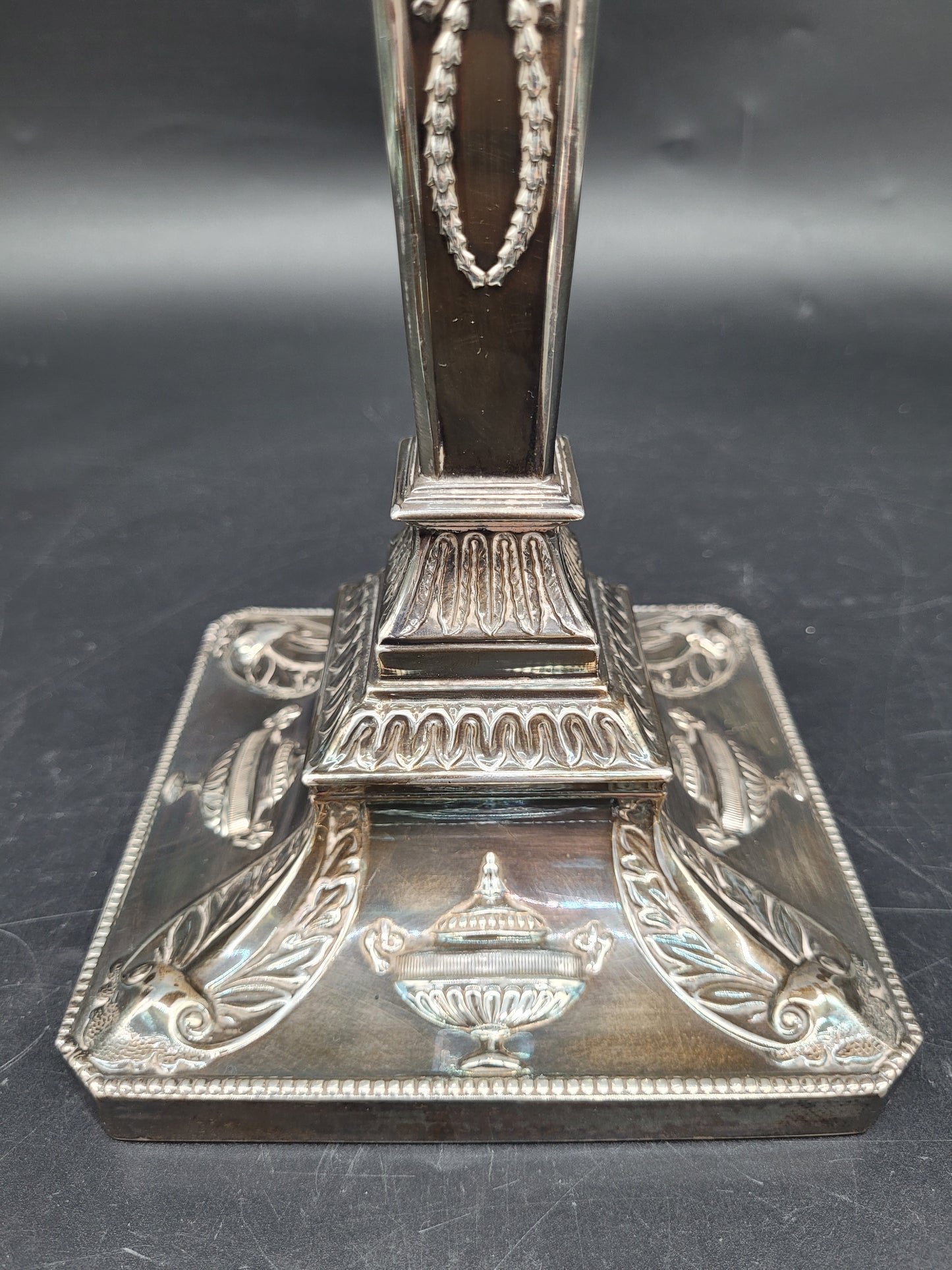 Paar Kerzenständer 925er Sterling Silber im Regency Stil Englische Meistermarke