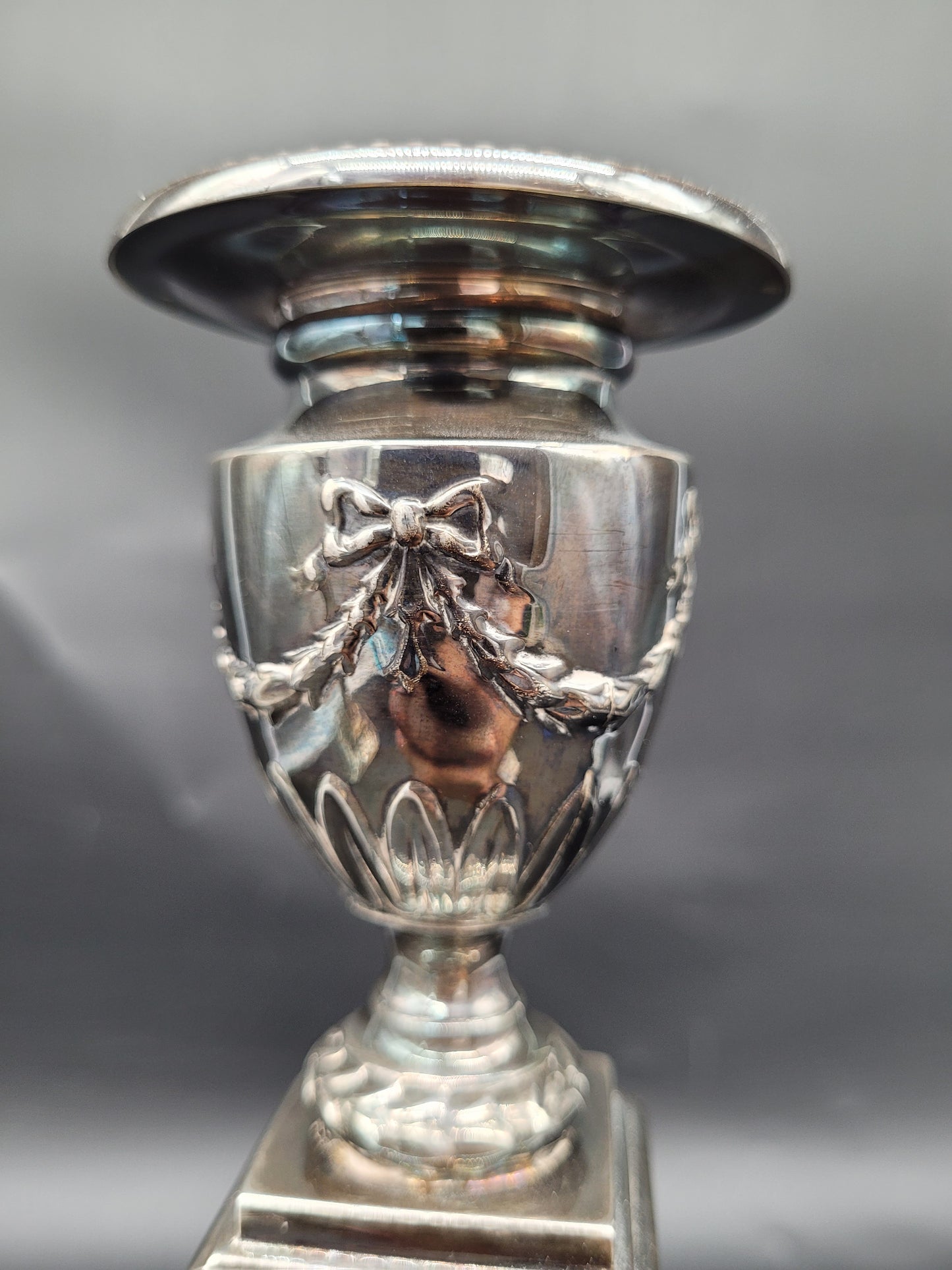 Paar Kerzenständer 925er Sterling Silber im Regency Stil Englische Meistermarke