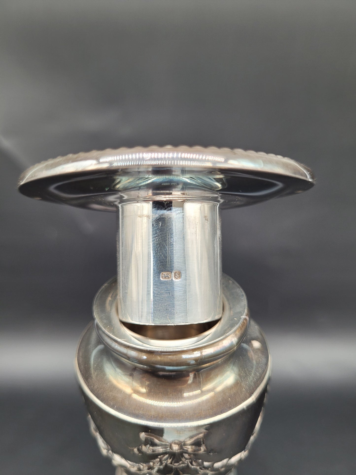 Paar Kerzenständer 925er Sterling Silber im Regency Stil Englische Meistermarke