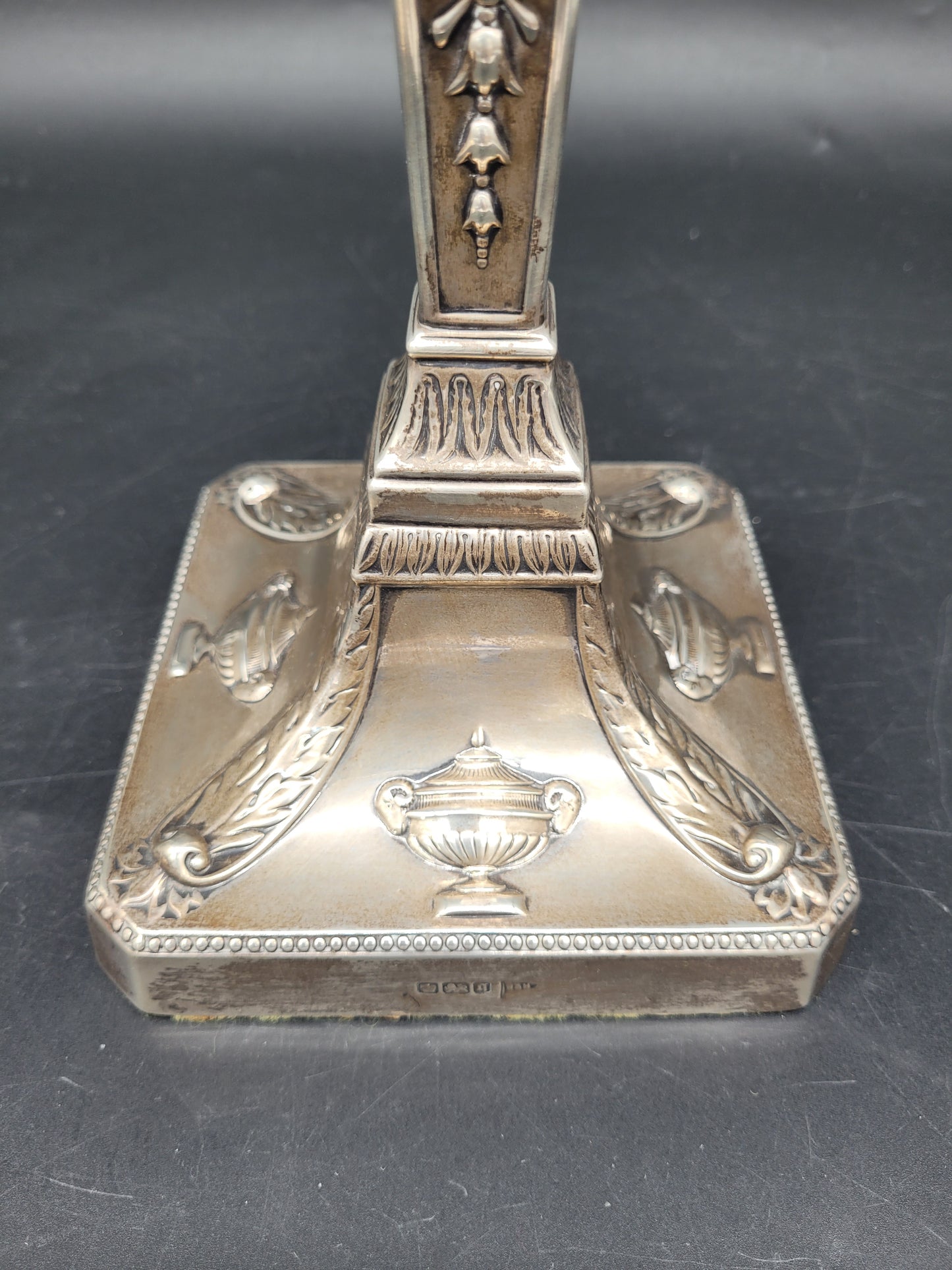 Set Kerzenständer 925er Sterling Silber im Regency Stil Englische Meistermarke