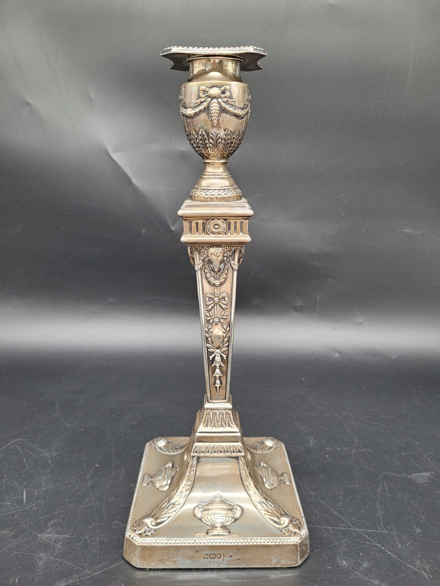 Set Kerzenständer 925er Sterling Silber im Regency Stil Englische Meistermarke