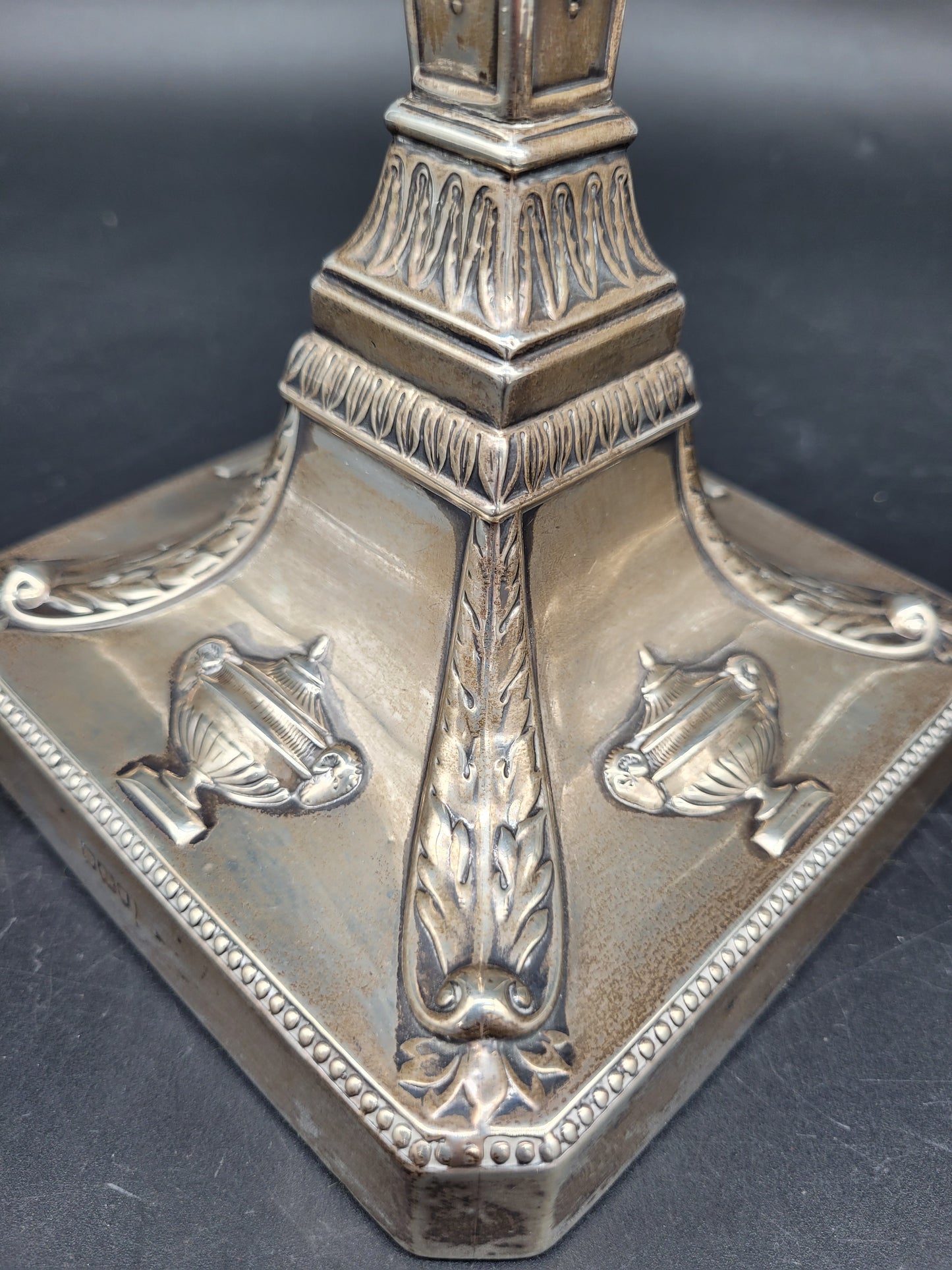 Set Kerzenständer 925er Sterling Silber im Regency Stil Englische Meistermarke