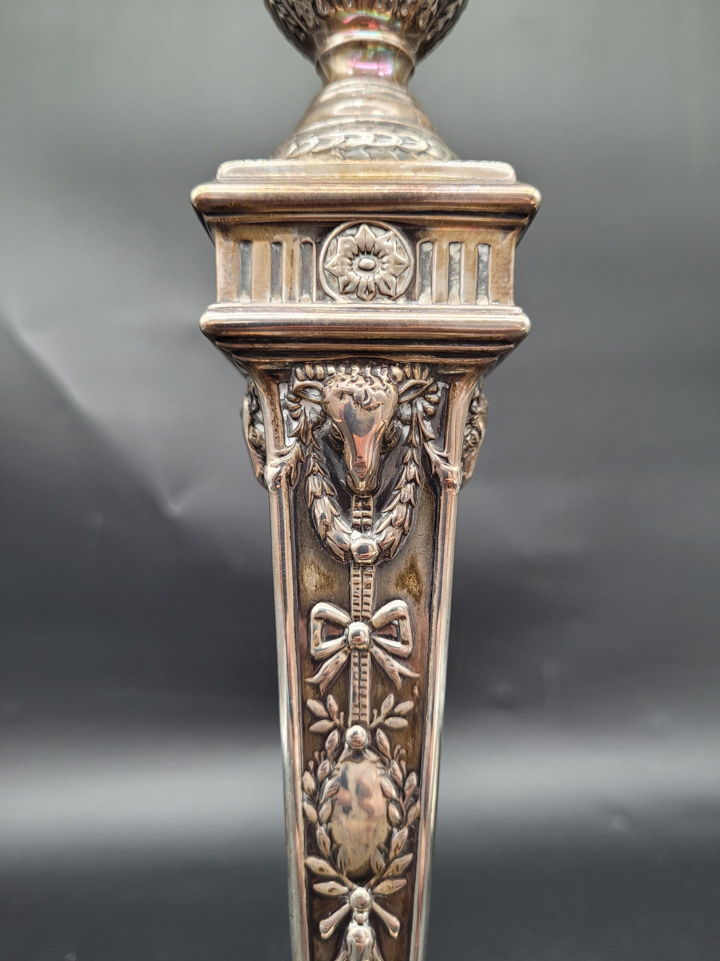 Set Kerzenständer 925er Sterling Silber im Regency Stil Englische Meistermarke