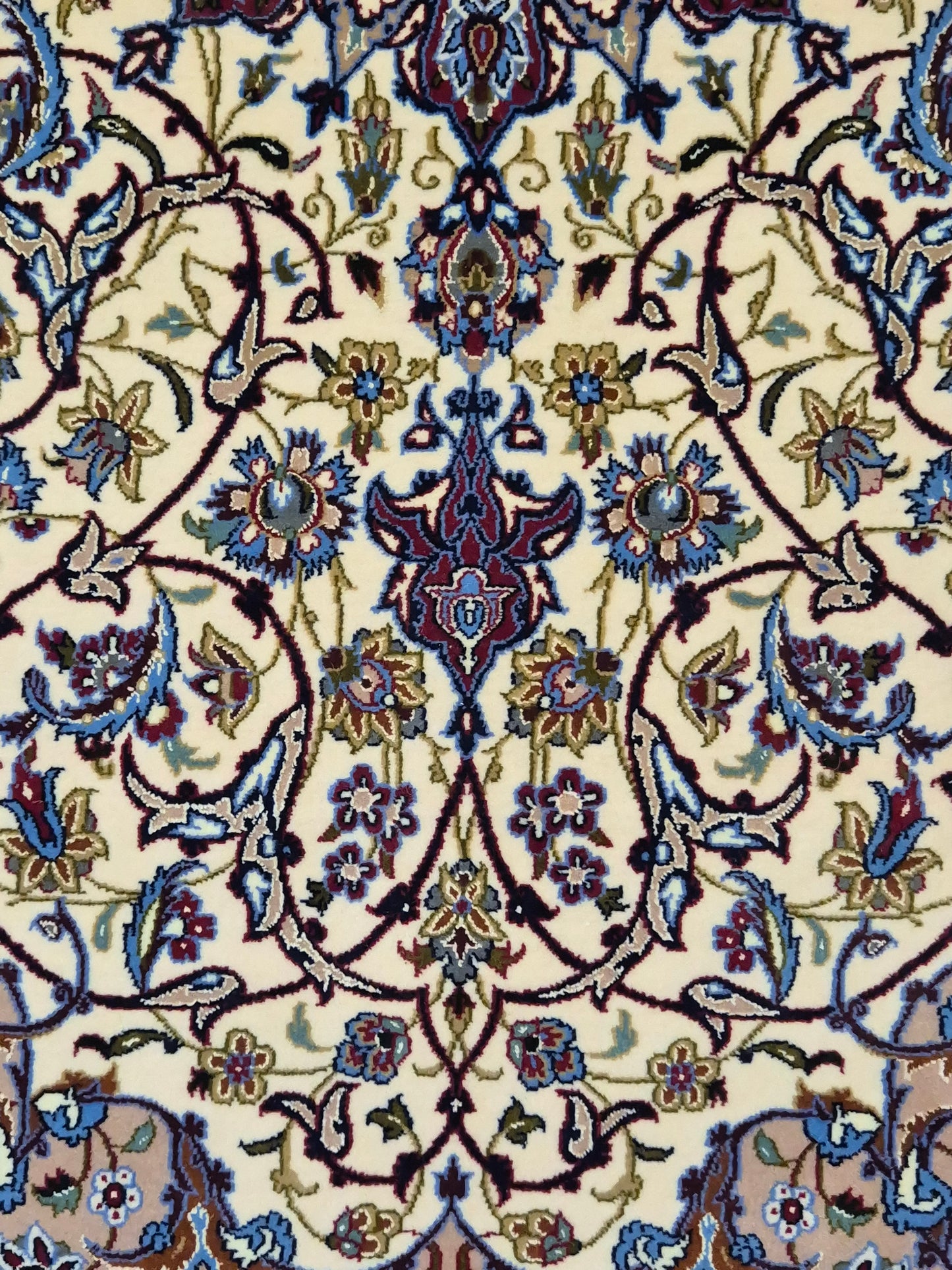 Isfahan Teppich Korkwolle mit Seide Medaillon feine Knüpfung