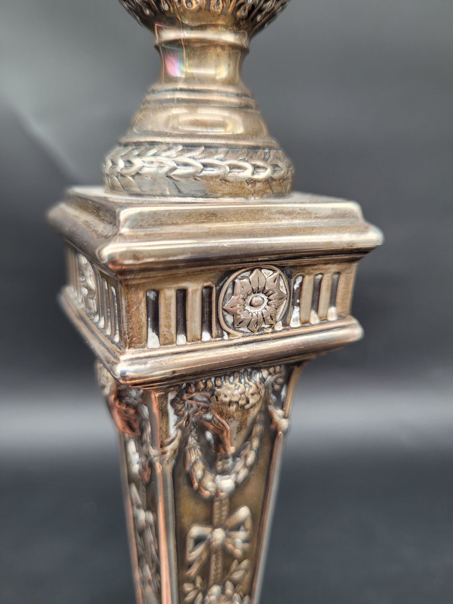 Set Kerzenständer 925er Sterling Silber im Regency Stil Englische Meistermarke