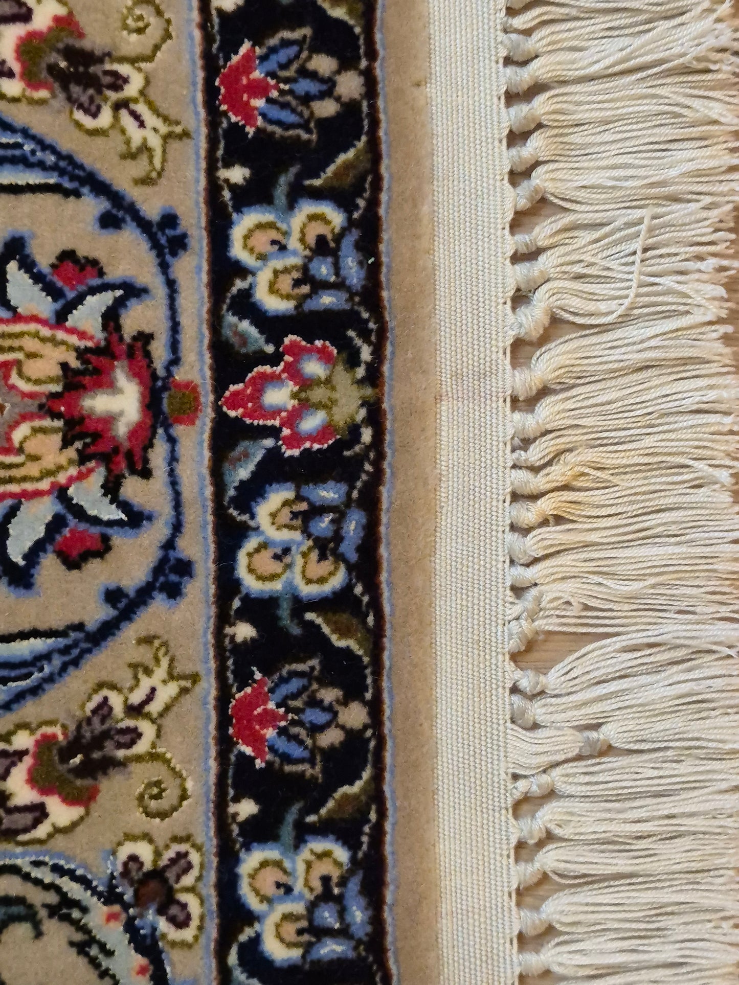 Isfahan Teppich Korkwolle mit Seide Medaillon feine Knüpfung