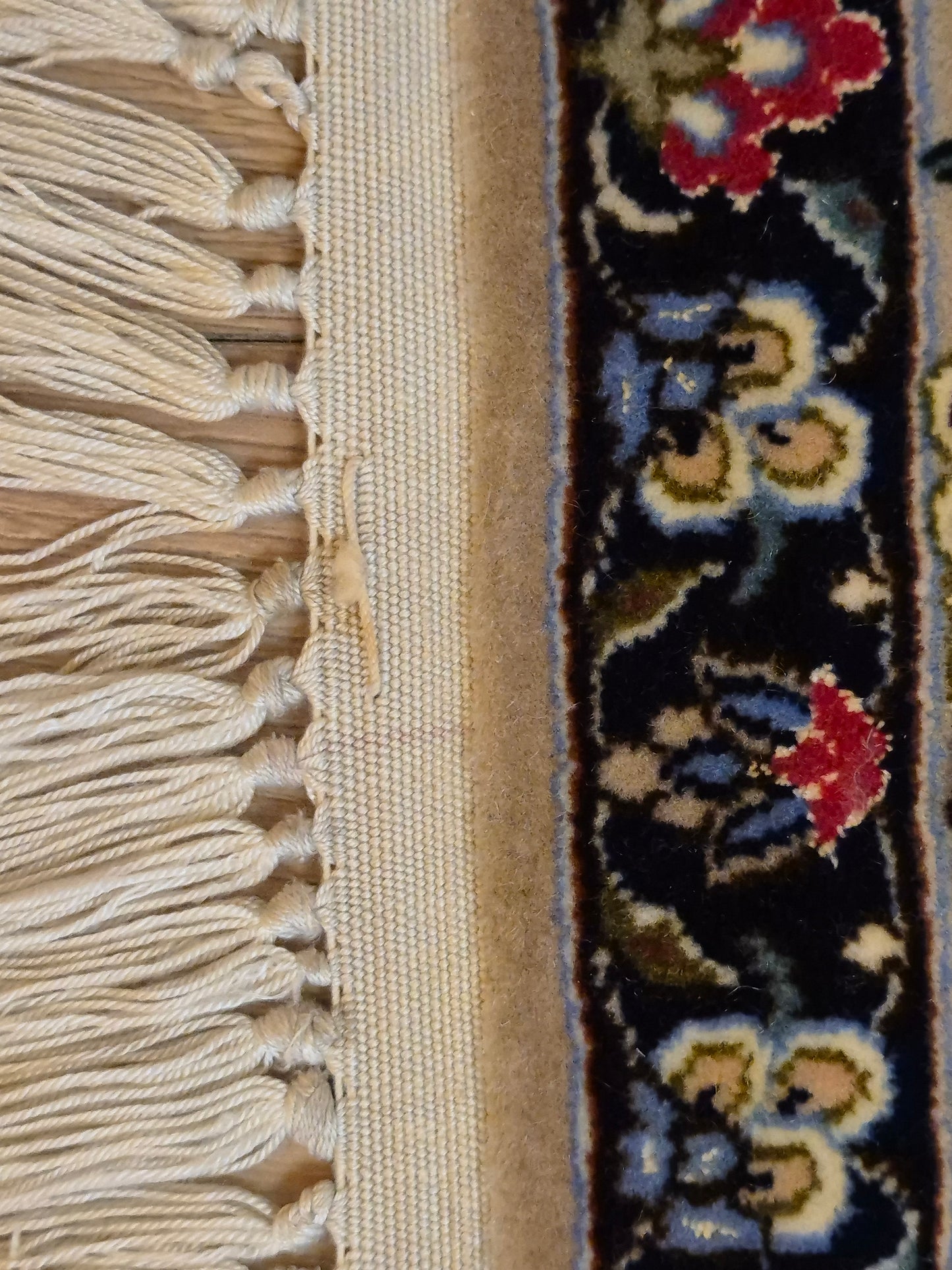 Isfahan Teppich Korkwolle mit Seide Medaillon feine Knüpfung