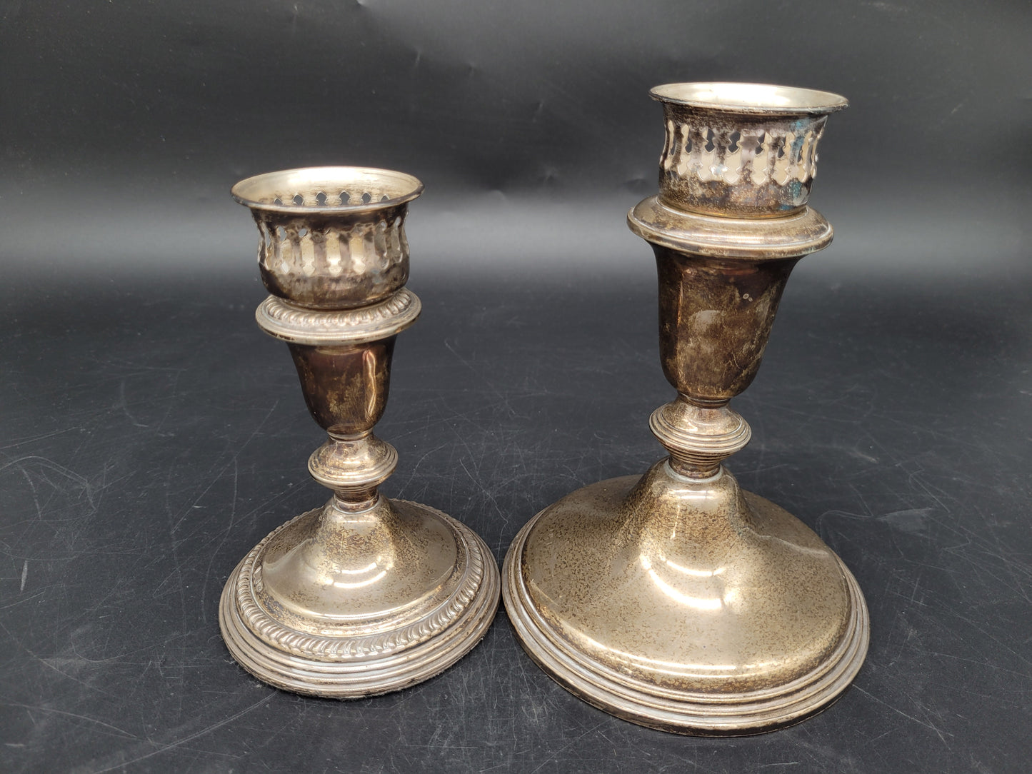 Set Kerzenhalter Sterling Silber 925er WMG Co und Britische Meistermarke