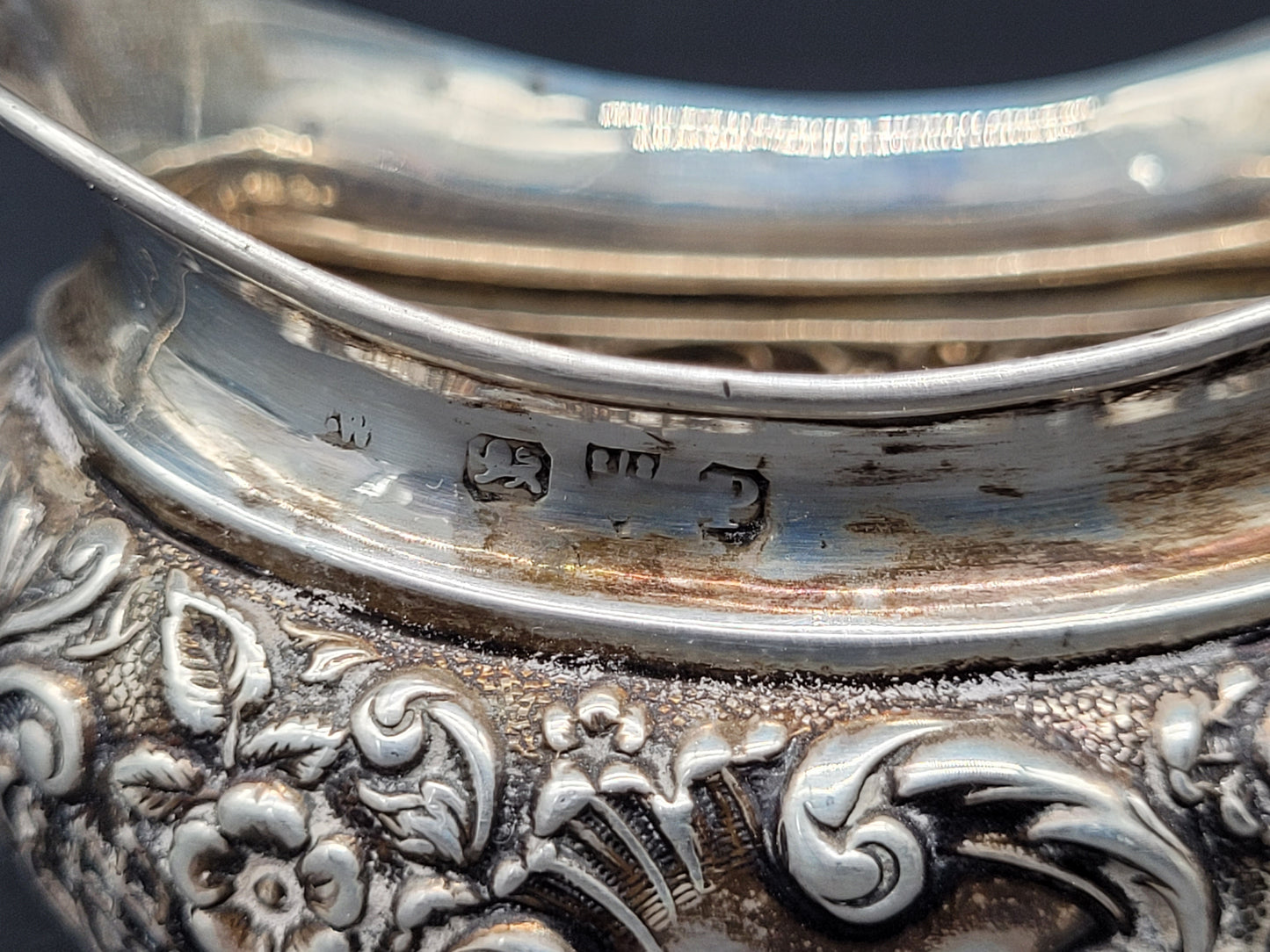 Set 2 Milchkännchen Sterling Silber 925 mit Löffeln britische Meistermarke