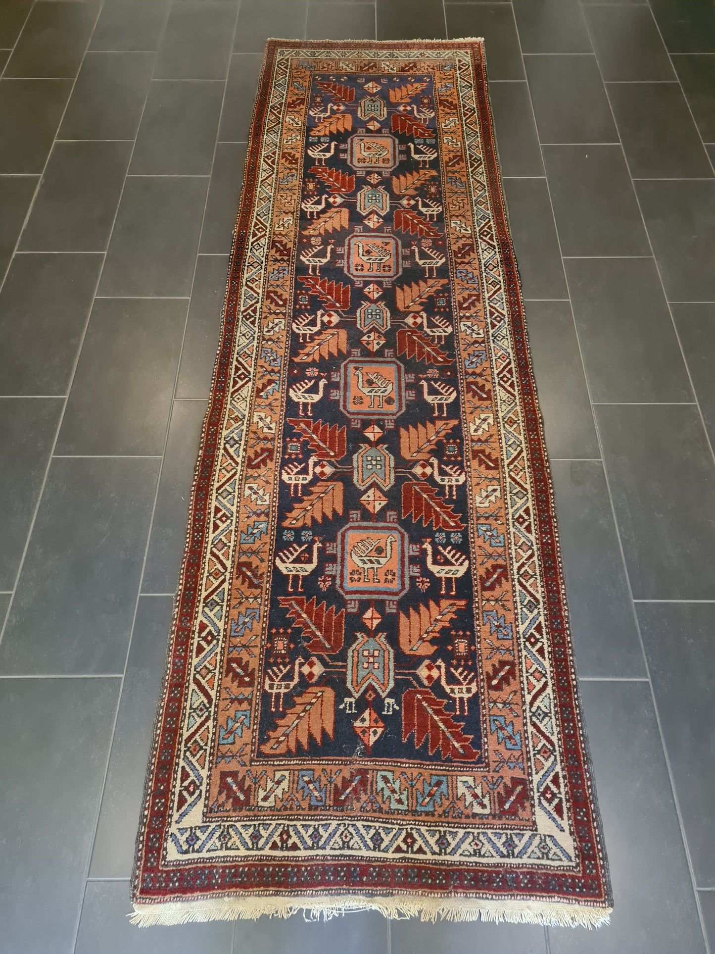 Perserteppich Orientteppich Handgeknüpfter Teppich Heris 315x100cm