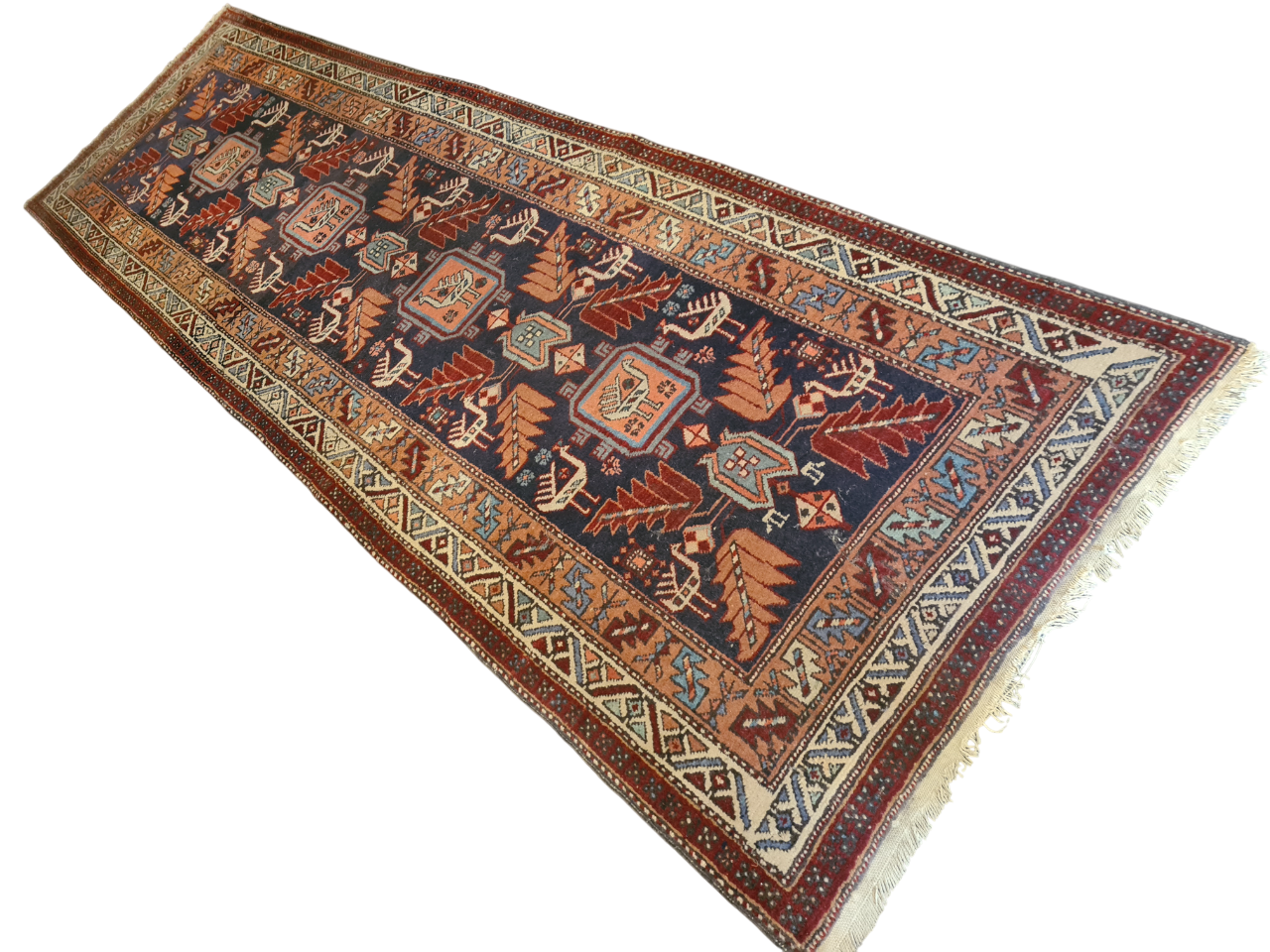 Perserteppich Orientteppich Handgeknüpfter Teppich Heris 315x100cm