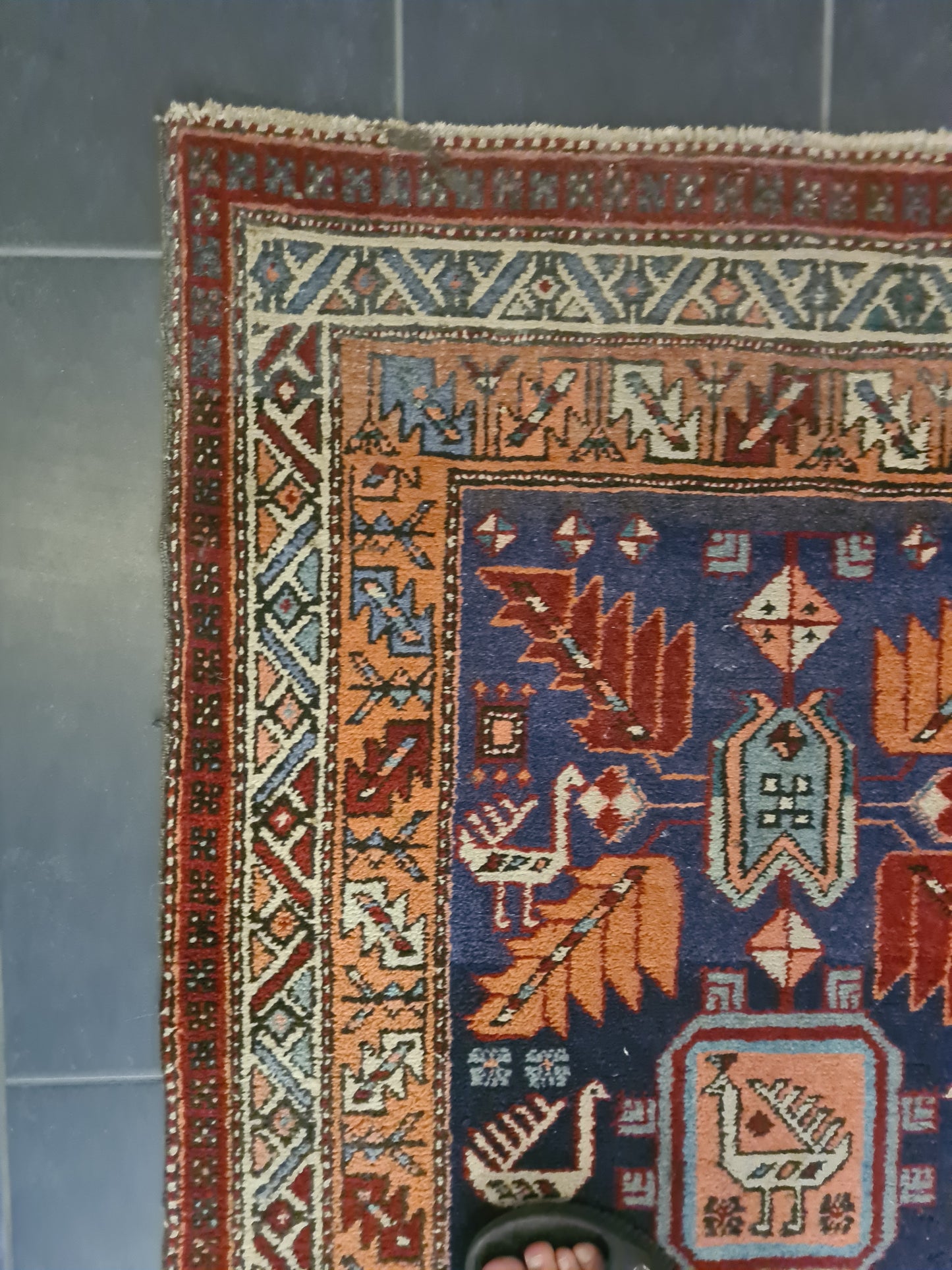 Perserteppich Orientteppich Handgeknüpfter Teppich Heris 315x100cm