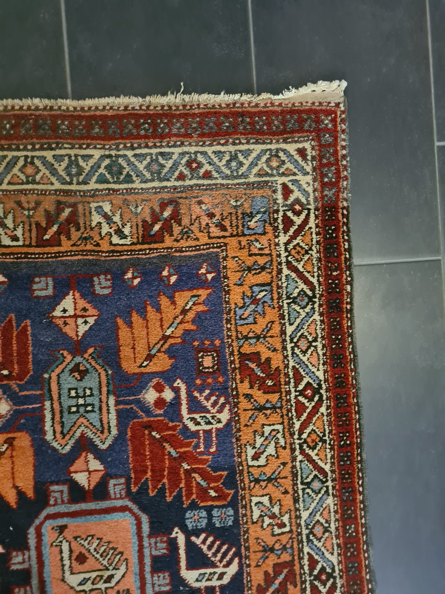 Perserteppich Orientteppich Handgeknüpfter Teppich Heris 315x100cm